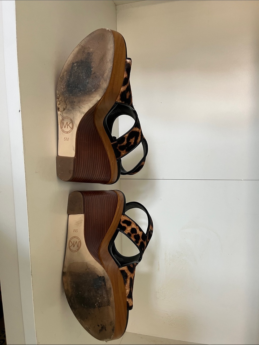Michael Kors Leopard-Print Platform Sandals in Brown and Black - Picture 3 of 4